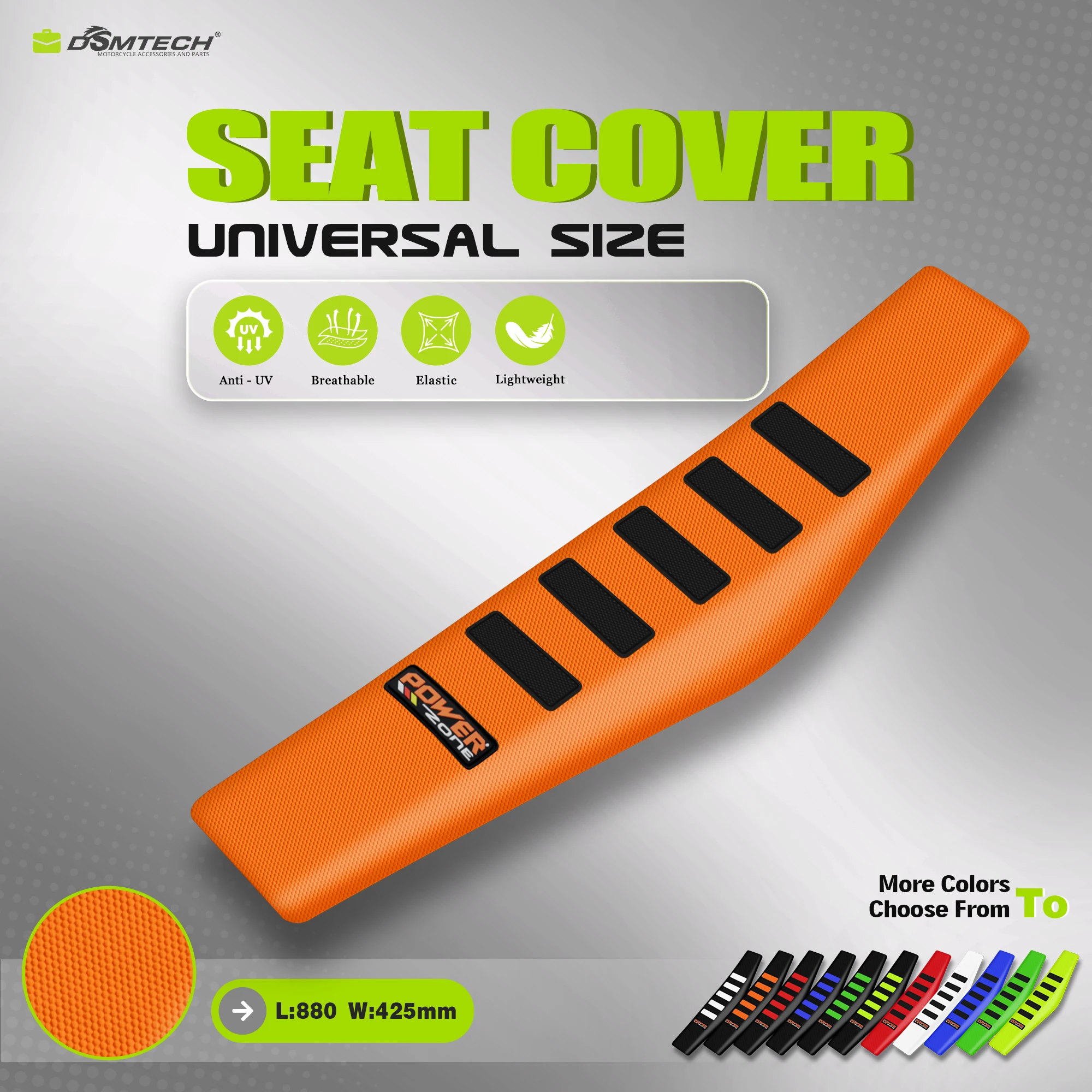 

DSMTECH Gripper Enduro Motorcycle Seat Cover for SX EXC CRF YZF TC Anti-slip Waterproof Rubber Seat Cushions