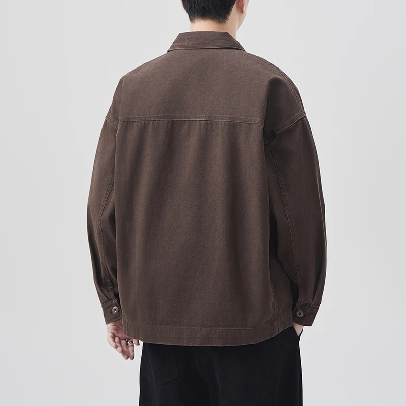 Autumn New Style Retro Japanese Style Men's Shirt with Multiple Pockets Casual Heavy Duty Versatile American Style Fashion Coats