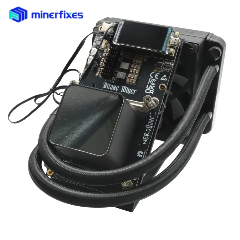 جهاز تعدين بيتكوين صغير العلامة التجارية الجديدة NerdQaxe Hydro 4.8TH/S 60 واط BTC مينر 4 BM1370 رقائق 2.4G WiFi مفتوحة المصدر أداة التشفير جهاز تعدين اليانصيب #4