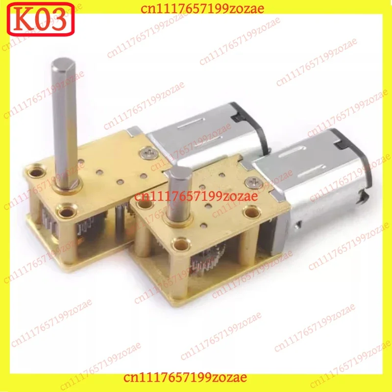 k3 GW1812-N20 Micro Metal DC Motor 3V-12V, High Torque Worm Gear Long Dual Shaft Auto Parts