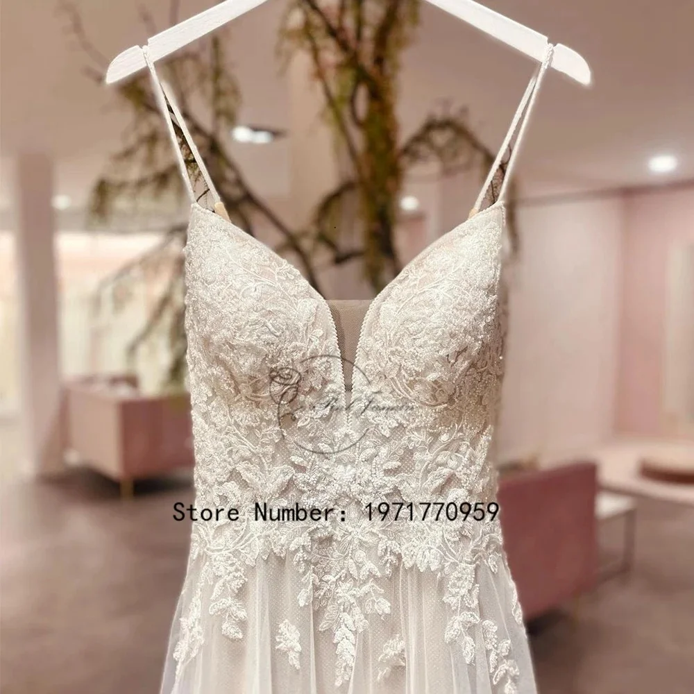 

Simple Wedding Dresses High Quality Tulle Applique Lace Elegant Bridal Gowns Sexy Open Back Court Train Vestido De Novia 2024