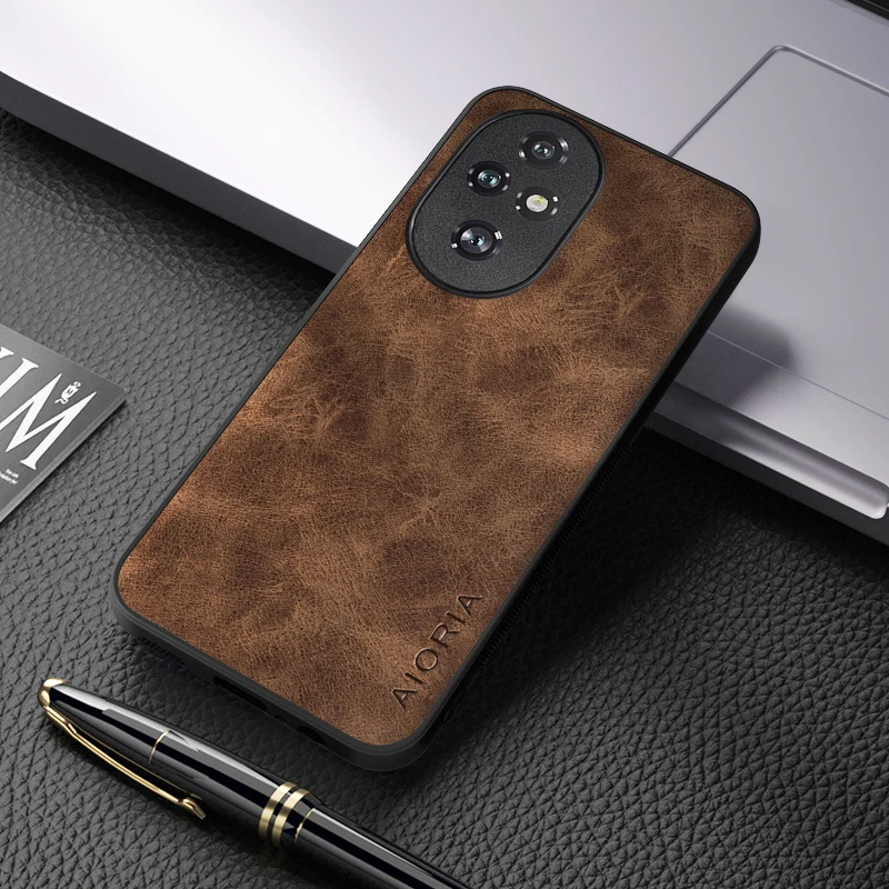 Honor 200 Pro용 럭셔리 PU 가죽 스킨 커버, Honor 200 Lite 케이스