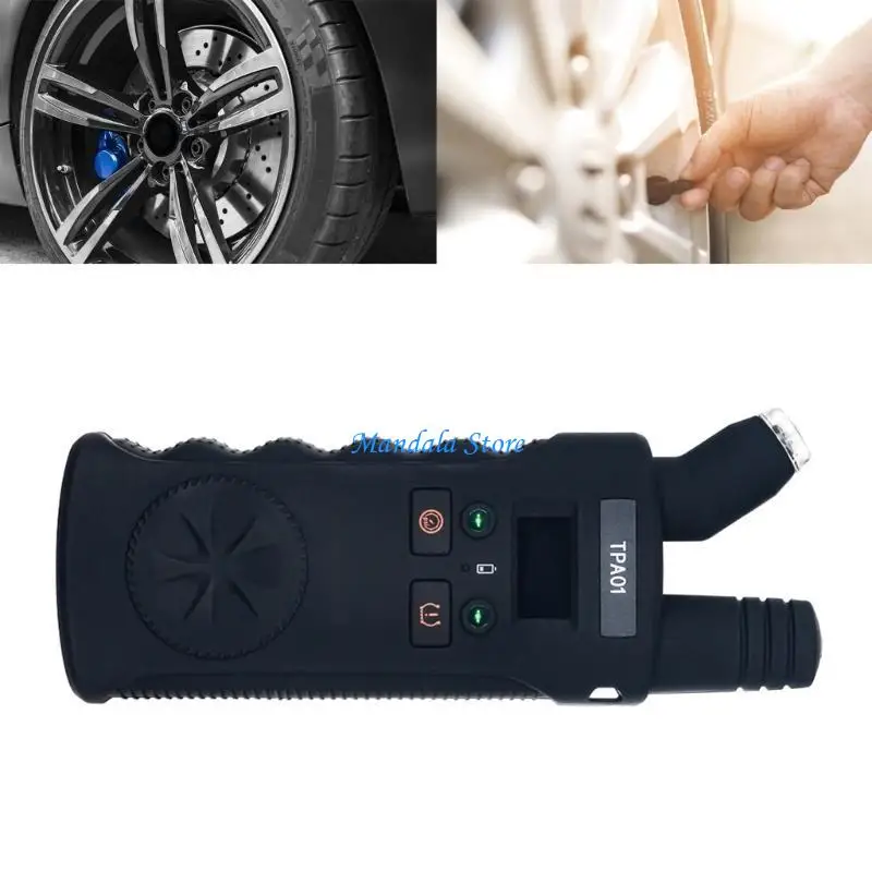 

U2JC TPA01 2 in 1 TPMS Digital Tire Pressure Gauge 150PSI Tire Monitor System Tools