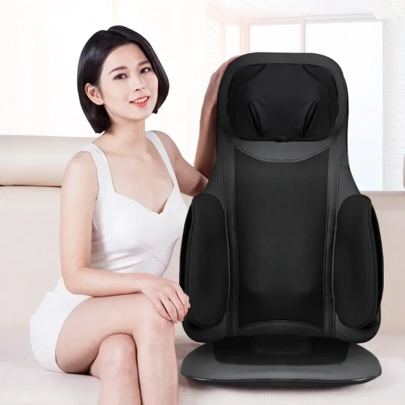 Thai Luxury Open-Back Chair Cushion Air Compression Shiatsu and Vibration Massage Mat Full Body Back Acupressure Massager