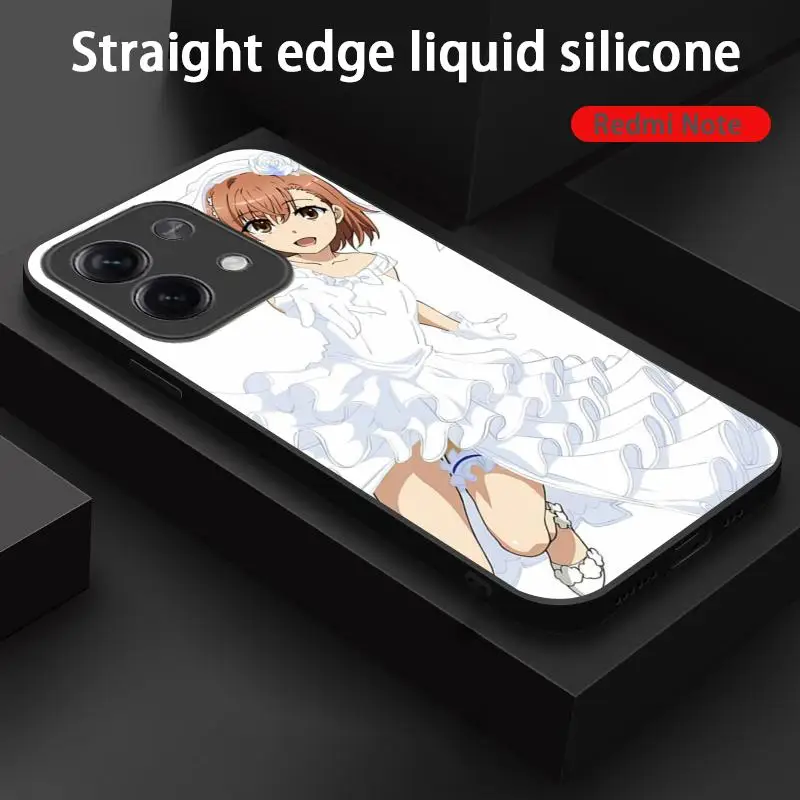 Scientific Railgun Mikoto Misaka Phone Case For Xiaomi Redmi Note 13,12,11, 10 Pro Plus S,  5G, 12S, Soft Black Phone Cover