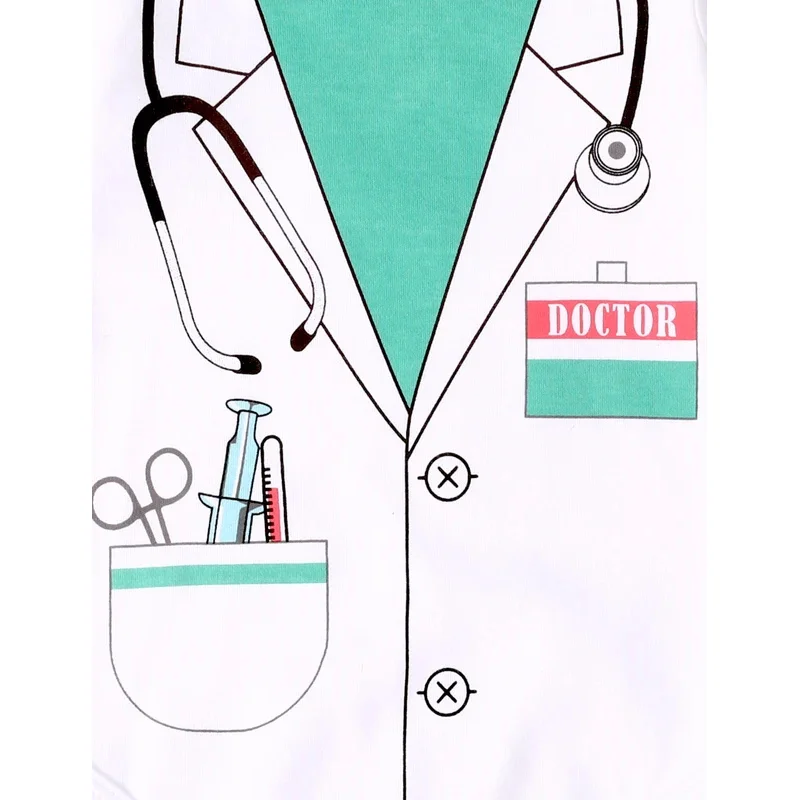 WU01 طفل طبيب زي الرضع الفتيات الفتيان الطيار الشرطة تأثيري الملابس مجموعة الوليد رجال الاطفاء التصوير الدعامة هالوين Jk5 *!