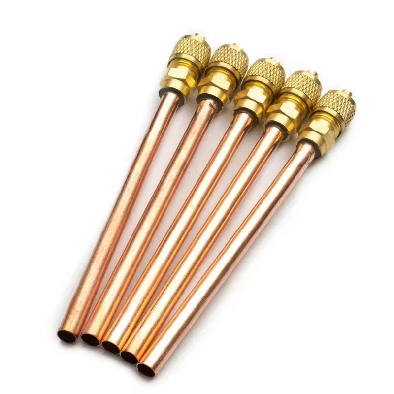 5 PCS Welded Refrigerant Charging Valve, One-Way Valve, Air Conditioning Refrigeration Fitting