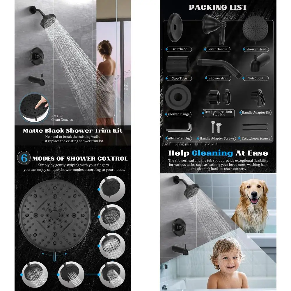 

Moen T2153BL Brantford Matte Black Shower Trim Kit, No Cartridge or Valve