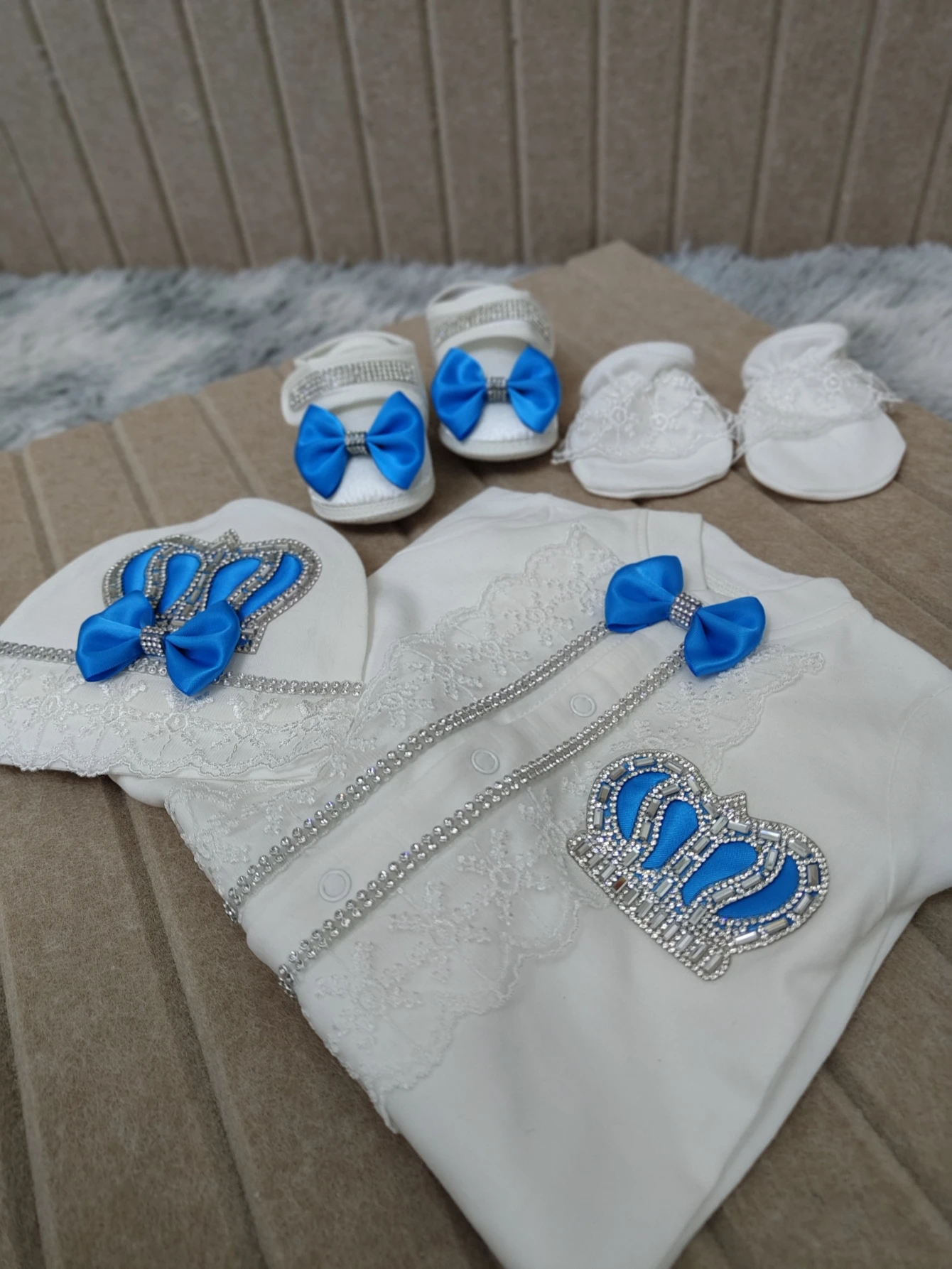 Name Personalized Layette Newborn 4pcs Crown Jewelry Welcome Home Romper Baby Clothes Baby Girl Boy Toddler's Cotton Outfits