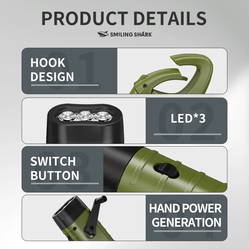 1PC Torcia a LED Torcia solare a manovella Flash Light Mini portachiavi super luminoso Facile da trasportare per emergenza esterna YJ-D295