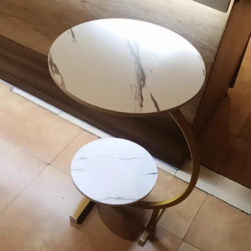 

light luxury double side table living room mini coffee table modern bedside cabinet simple shelf mobile table