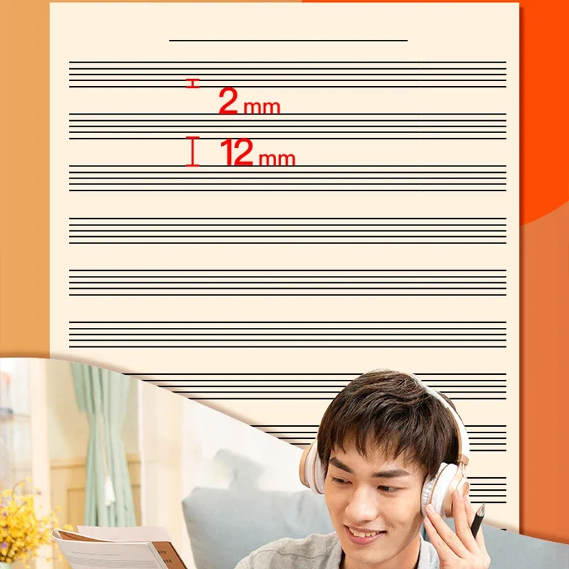 1pc 18Pages Music Sheet Spiral Notebook Manuscript Paper Exercise Book Record Paper Piano Guitar Musical Notebooks