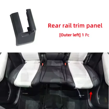 ABS Black Rear Seat Rail Cover for For mercedes GLE W167 2020 to 2024 Seat Rail Trim Panel For GLE300 GLE350 GLE400 GLE450