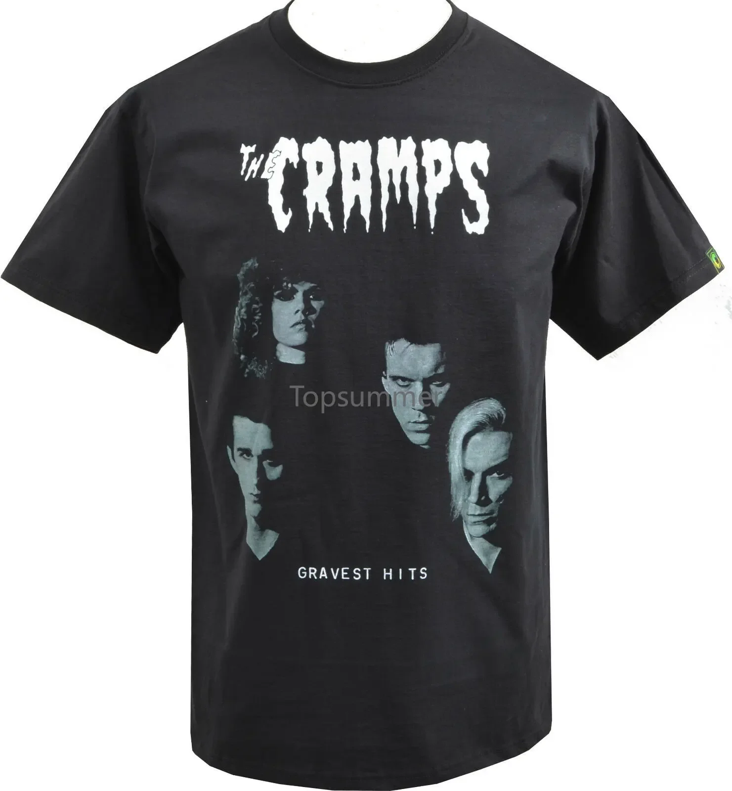 Mens Black T-Shirt The Cramps Gravest Hits Album Garage Psychobilly Horror S-5Xl