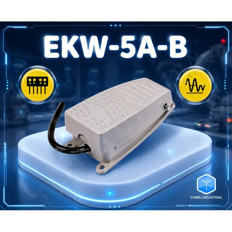 【CHIMU INDUSTRIAL】 for EKW-5A-B Foot Switch Aluminum Shell 1NO1NC Auto Reset with Wire