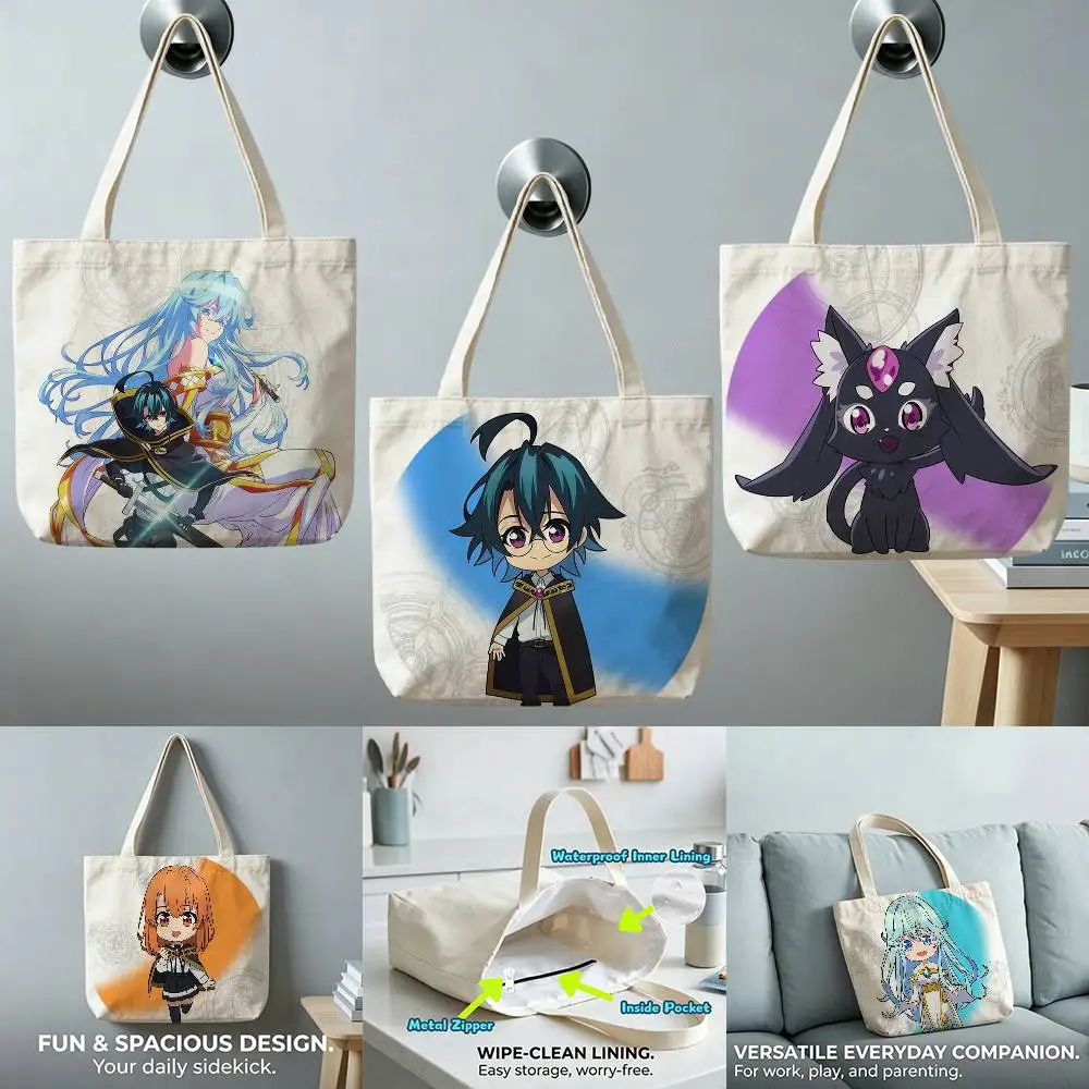 W-Wisteria Wand Anime S-Sword Oddicial  Canvas bags Support Custom suitable for School shopping, gifts, and Daily Commute