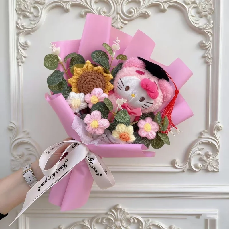 Cartoon Anime Series Hellokitty Kulomi Plush Toys Creative Graduation Bouquet Children\'s Day Birthday Graduation Gifts For Kids