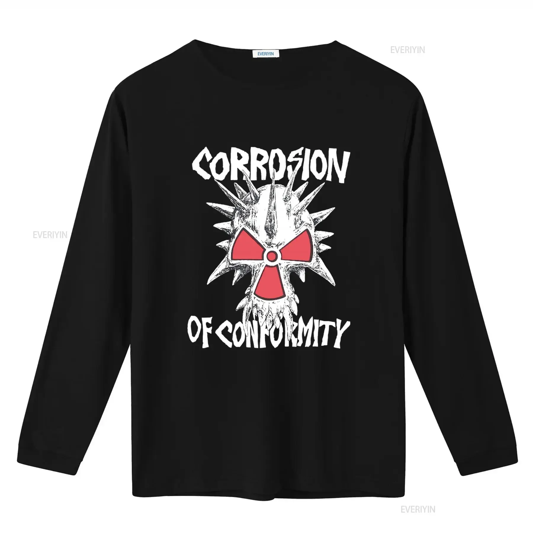 Corrosion Of Conformity 1980'S Tour Holier Crossover Thrash Band Skull Nuclear Symbol Print T Shirt vintage Washed graphic