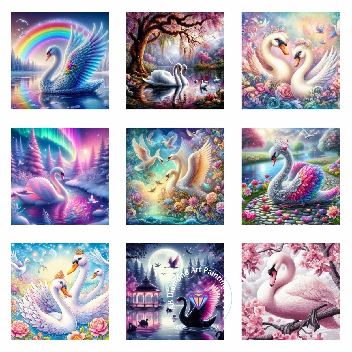 

AB Diamond Painting Kits New Swan Animal 5D DIY Diamond Embroidery Cross Stitch Handmade Art Gift Crafts Home Decor Gift