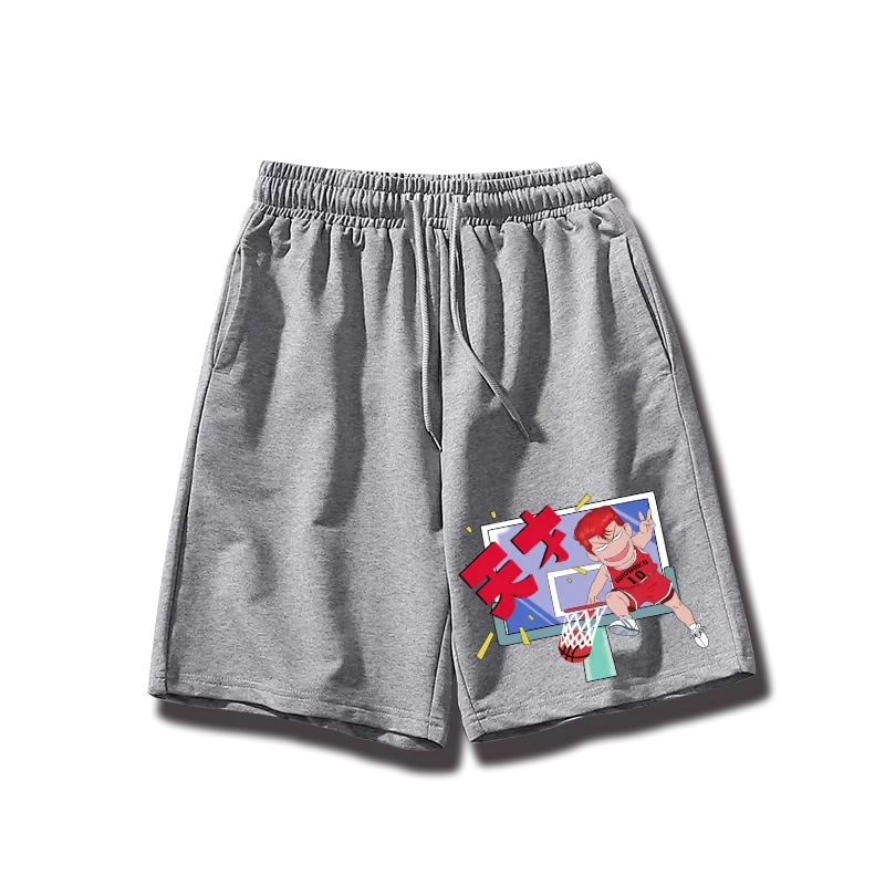 

Шорты в стиле аниме, мужские летние новые модные трендовые спортивные брюки с пятью точками, мужские и женские пляжные брюки, универсальные повседневные брюки