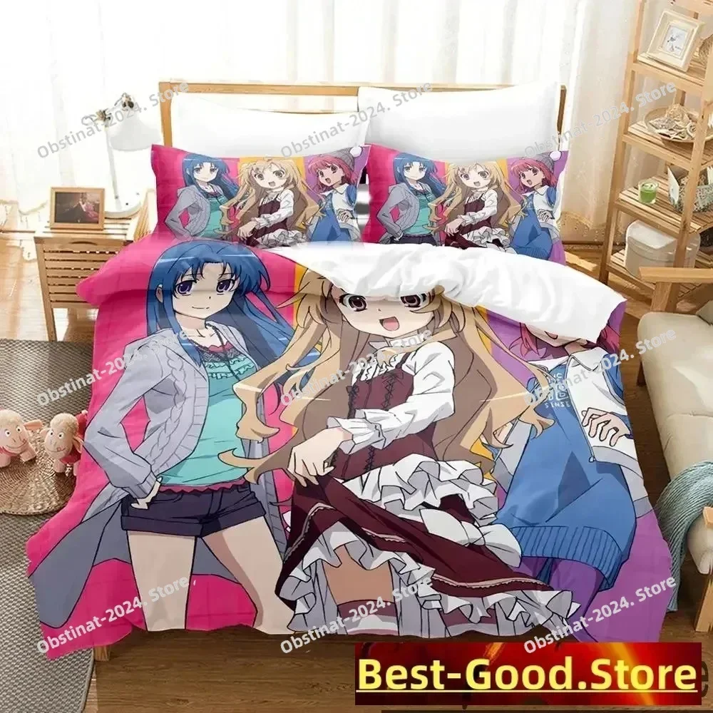 

Anime TIGER×DRAGON Toradora Bedding Set Printed single Comforter Quilt Bed Duvet Cover Pillow Case 3 Pieces Sets Kids Adult Size