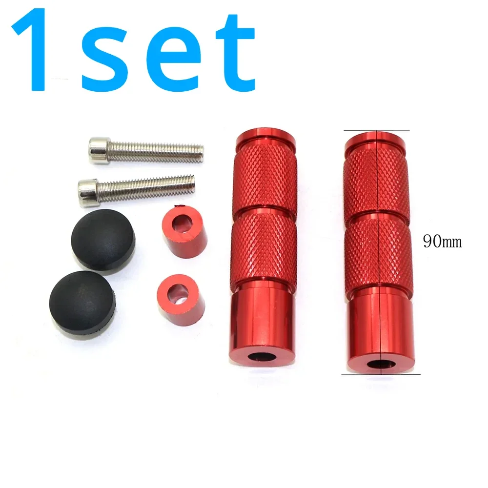 

1 комплект для универсальных алюминиевых подножек с ЧПУ для мотоциклов, велосипедов, квадроциклов, подножек, педалей, красных пляжных транспортных средств