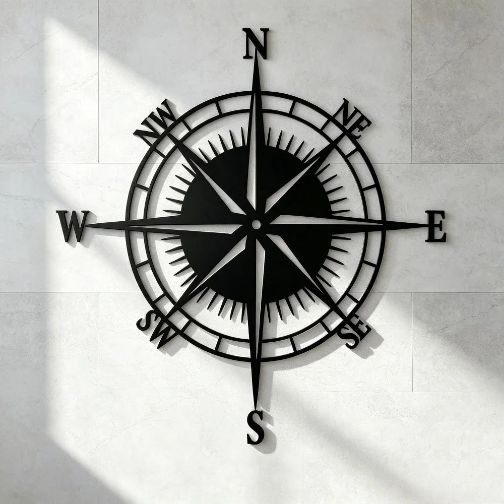 CIFBUY Vintage Nautical Map Metal Wall Art Iron Sculpture Waterproof Hanging Decor For Living Room Office Home Patio Plaque