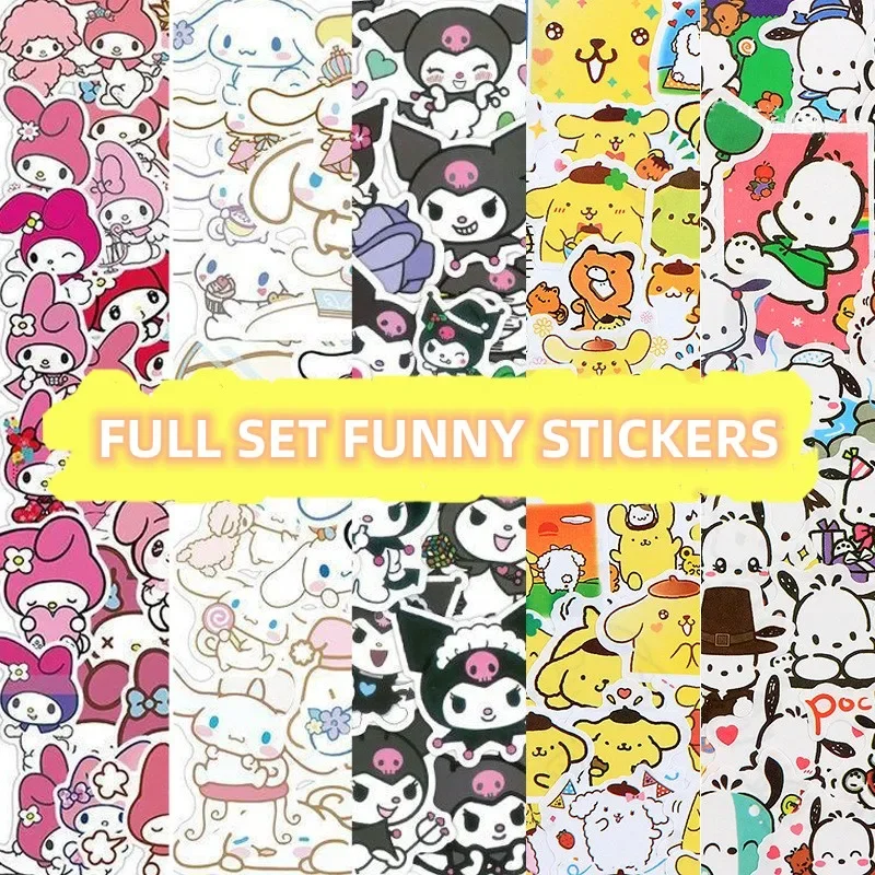 50pcs Stickers Cute Cinnamoroll Kuromi My Melody Sticker For Laptop Phone Case Girls Sanrio My Melody Anime Stickers Kids Toys