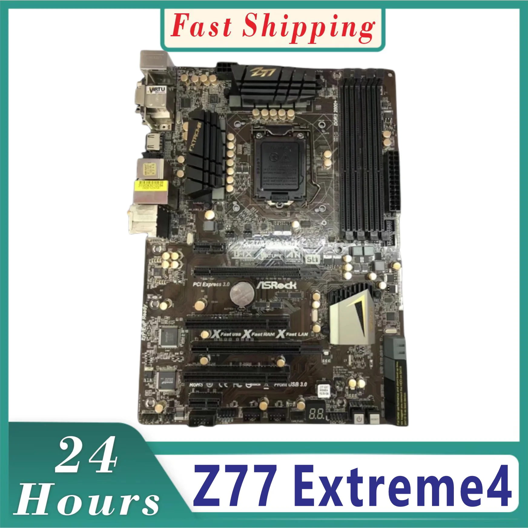 Suitable for Huaqing Z77 Extreme4 motherboard 32GB USB2.0 USB3.0 PCI-E3.0 LGA 1155 DDR3 ATX Z77 motherboard 100% tested normal