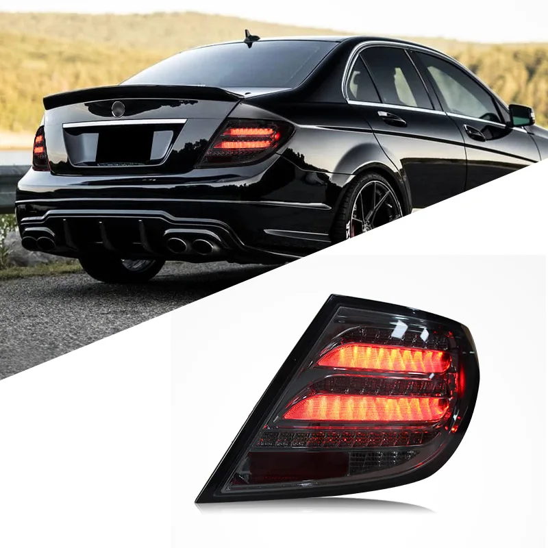 Suitable for Mercedes-Benz C-class 2007-2014 taillight assembly W204 modified LED running lights brake streamer turn signal