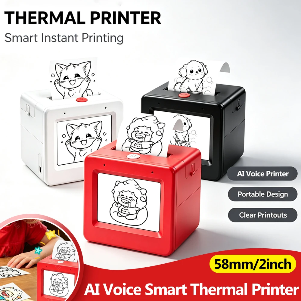 Commercial Photo Printer - Impressora Térmica Portátil com Tela HD