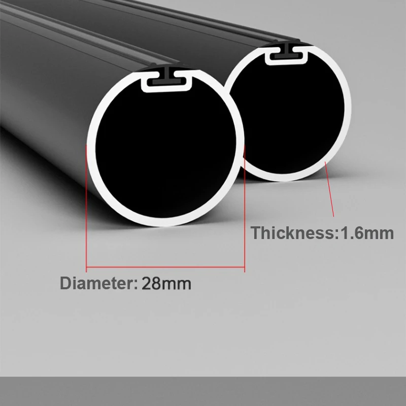 Customized Chinese Classic Black Square Decorative Head Silent Double Curtain Rods For Windows 1.6MM Thickened Aluminum Alloy