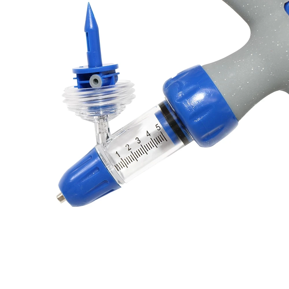 Automatic Continuous Syringe Animal Adjustable Syringe Chicken Bird Poultry Durable Vaccine Injector &10 Needles Veterinary Tool