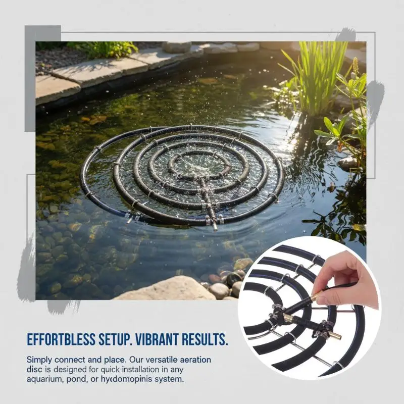 1 pieza de producto oxigenante para acuarios, placa de nano aireación, placa de oxígeno para piscinas de mariscos, piscina para koi de acero inoxidable 304