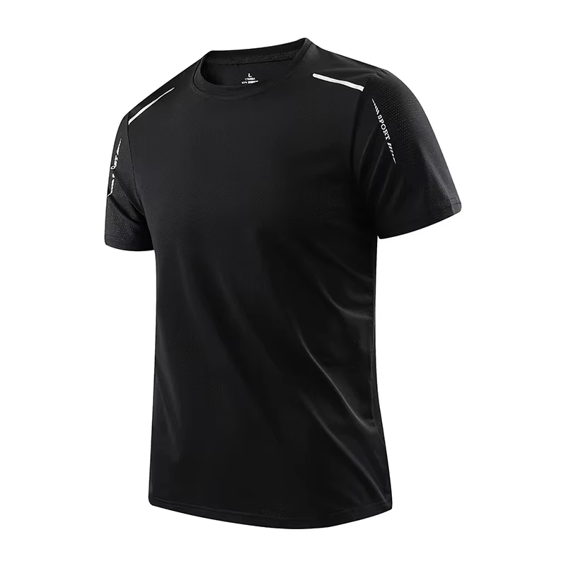 

Outdoor Run Sports Men's T Shirt Fashion Quick Dry Breathable Short Sleeve Tops Casual O-neck Loose Tees Man Solid Color T-Shirt