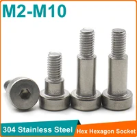 1/ 2/ 5/10/20 piezas 304 Acero inoxidable cabeza hueca hexagonal rodamiento de rodillos tornillo de hombro perno M2 M2.5 M3 M4 M5 M6 M8 M10