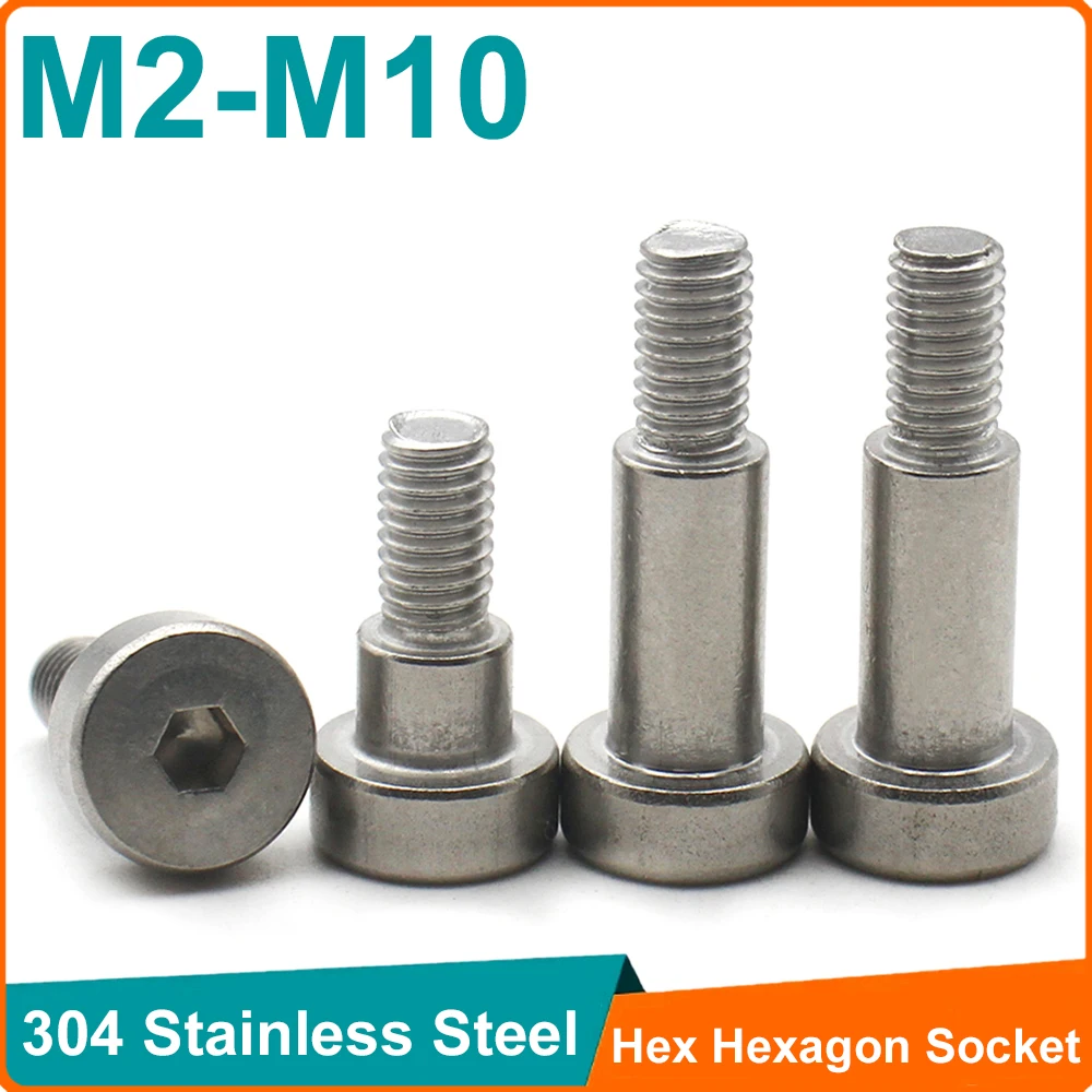 1/ 2/ 5 /10 /20pcs 304 Stainless Steel Hex Hexagon Socket Head Roller Bearing Shoulder Screw Bolt M2 M2.5 M3 M4 M5 M6 M8 M10