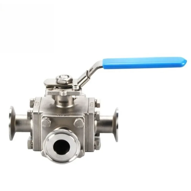 Sanitary ball valve Stainless steel 304/316L full-bore three-way manual quick-loading and welding T-type L-type ball valve
