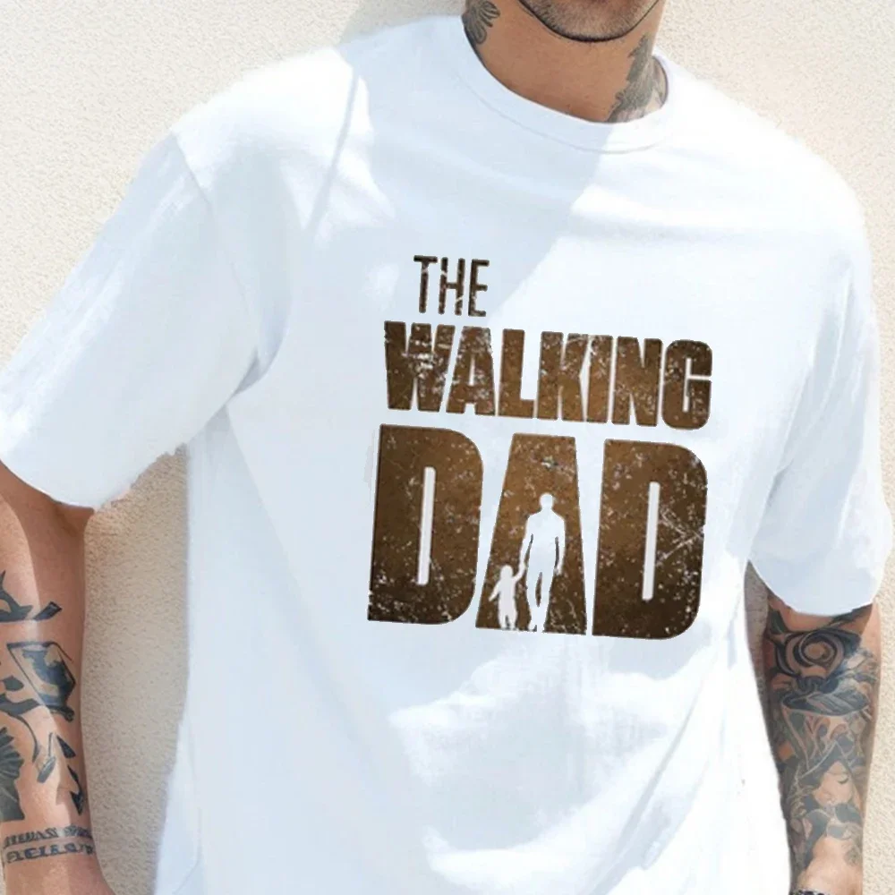 The Walking Dad Printed T Shirt Men\'s High Street T-Shirts Summer Fashion Classic Cotton Cool Tshirt Hip Hop Streetwear Tees