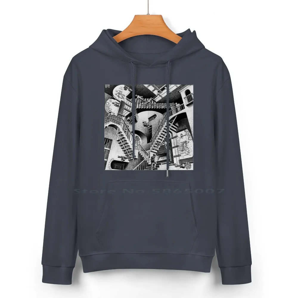 Mc Escher Relativity I 1953 Artwork Reproduction For Posters Prints Men Women Kids Pure Cotton Hoodie Sweater 24 Colors M C