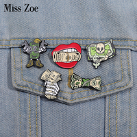 Get Rich Dollar Creative Banknote Enamel Pins Custom Punk Skeleton Money Brooches Lapel Badges Funny Jewelry Gift for Friends