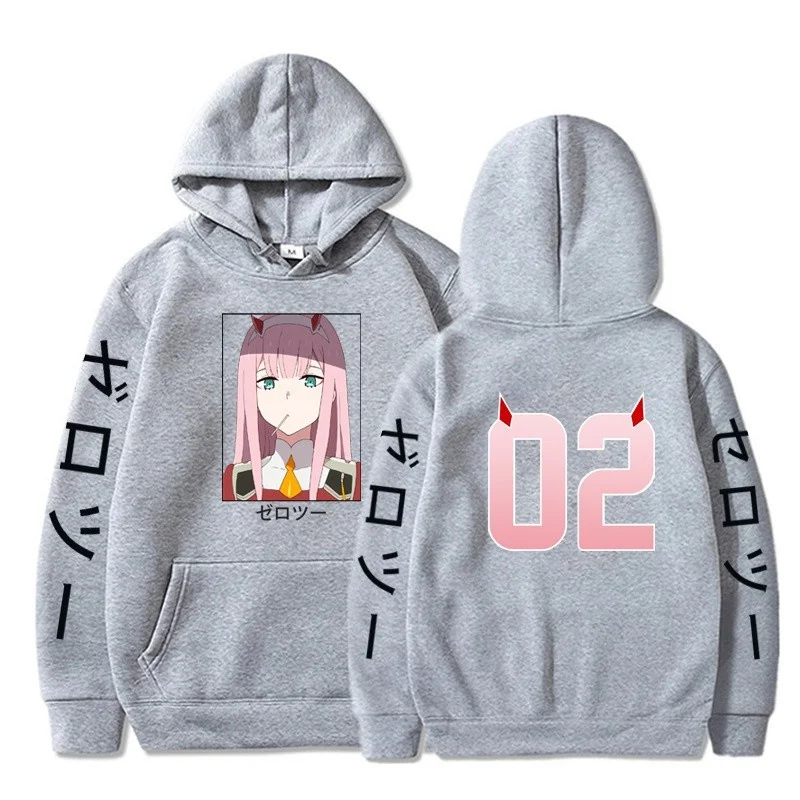 Anime DARLING in the FRANXX Zero Two Hoodie Unisex Autumn/Winter Fashion Hoodie Casual Long Sleeve Cotton Pullover  Sweatshirt