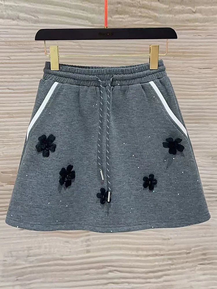 Stunning Women's Autumn Outfit Two-Piece Set Long Sve Waist-Cinching  Skirt V-Ne Polyester Fiber Casual Sportswear