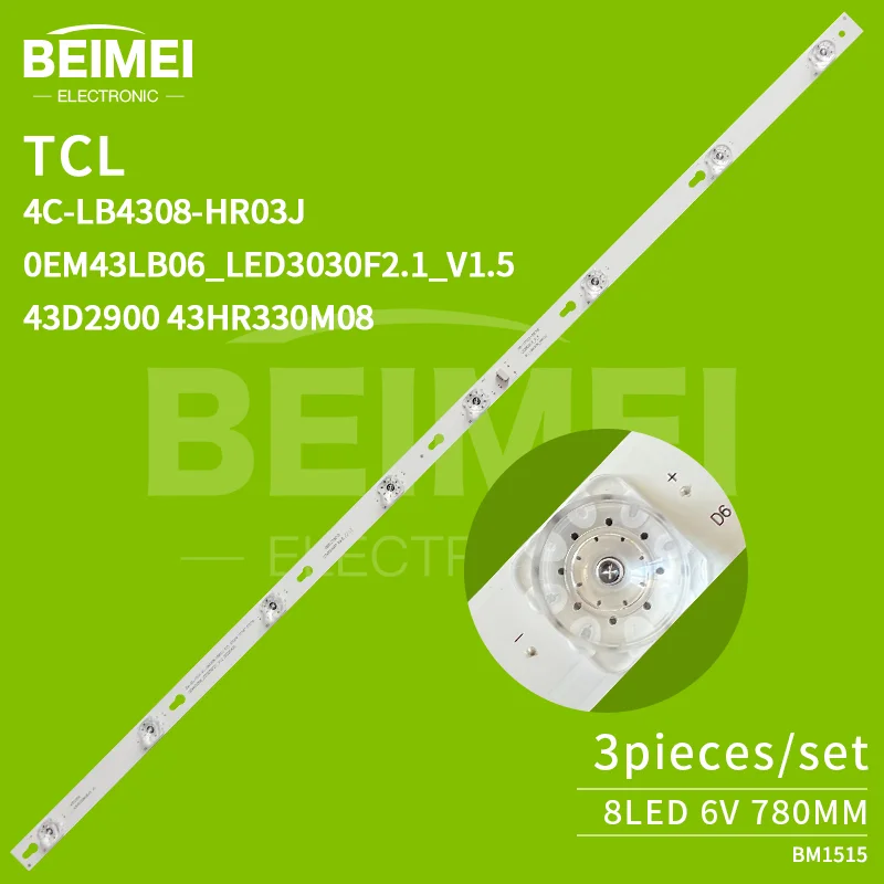 LED Strip For Thomson 43UC6316 43UC6326 43UD6206W 43UD6236W 43UT6006 43UV6206W For TCL 43S62A 43HR330M08A5 4C_LB4308_HR03J