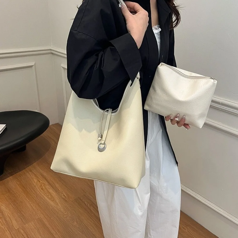 

Casual Y2k Underarm Bag Large Capacity with Inner Bag Single Shoulder Bag Gothic Pu Leather PU Leather Tote Bag Women