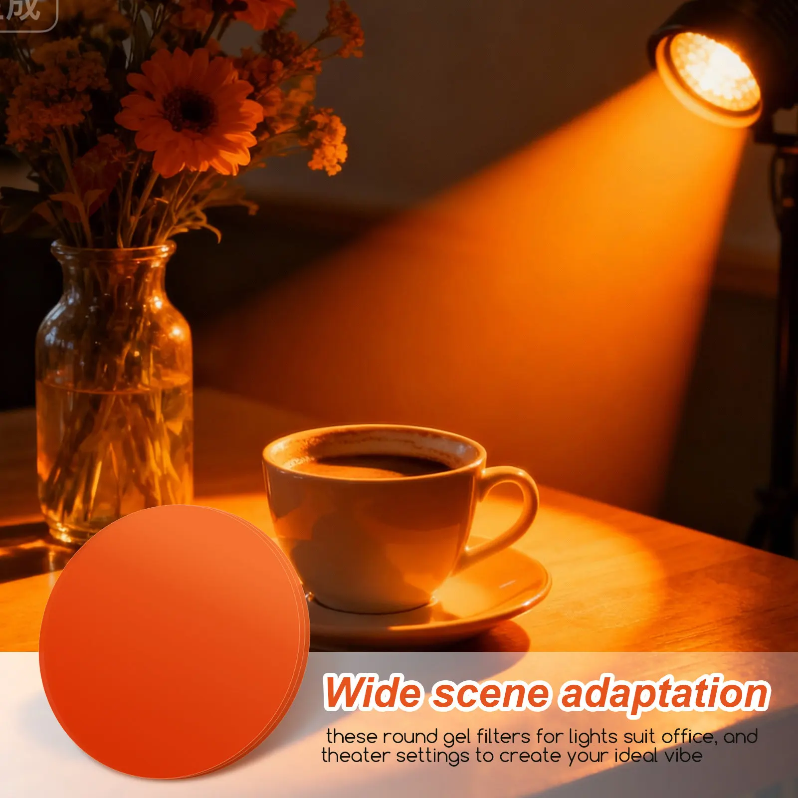 

20Pcs Warm Light Gel Filter Stickers Self Adhesive 74Mm Round Color Changing Film for Spotlight Pendant Lamp Colored Lamp Film