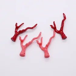 Wholesale Natural Stone Coral Pendant Irregular Branch Shape Red Pink Coral Beads Charm DIY Production Necklace Earrings Jewelry