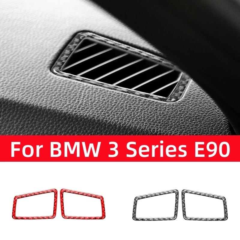 

For BMW 3 Series E90 2005-2012 Accessories Carbon Fiber Interior Car Dashboard Air Outlet Decoration Frame Trim Cover Stickers