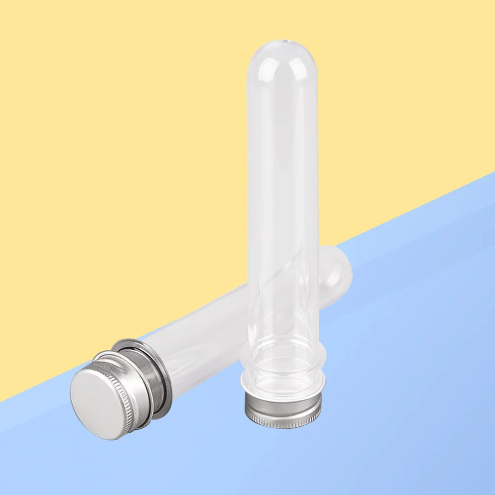 10Pcs Plastic Test Tubes Clear Multi-Function Portable Cosmetics Sample Lotion Gel Containers for Travel Candy Storage