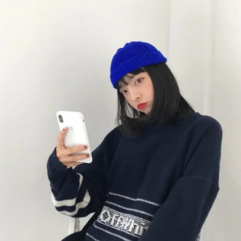 Practical 2026 New Men Women Short Woolen Hat Hip Hop Street Style Warm Winter Beanie Unisex Headwear Concise Design Unisex Caps
